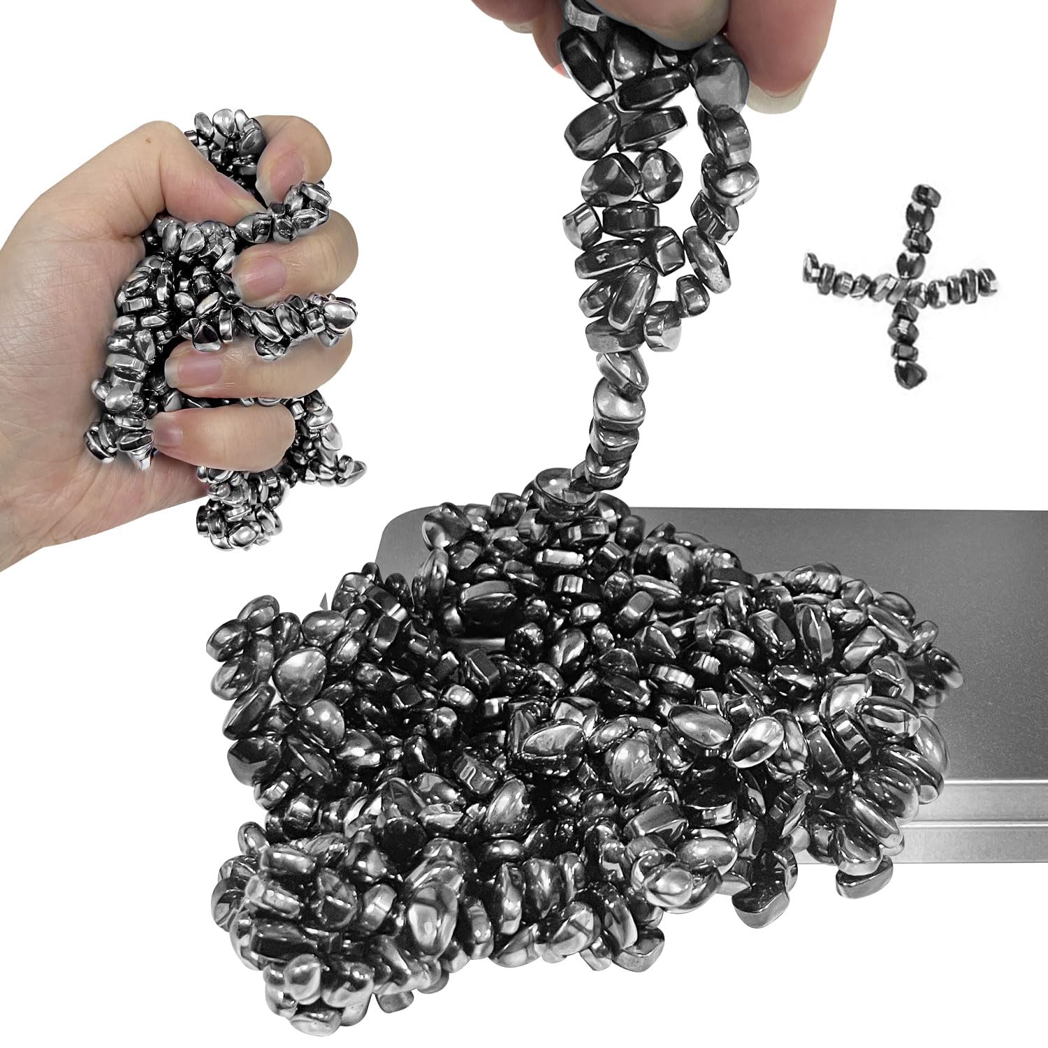 1000pcs Ferrite Putty Fidget Toys, Magnetic Stones Fidget Toys Adults for Stress and Anxiety Relief and Kill Time, Novelty Adults Gifts (1000pcs Black)