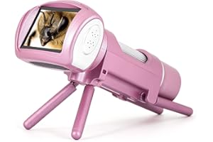 LINKMICRO Handheld Digital Microscope for Kids 2'' LCD Portable, 300X, 8 LED, Photos & Video, STEM Education, Sample Slides and Memory Card Included, Creative Kit for Children 8-13