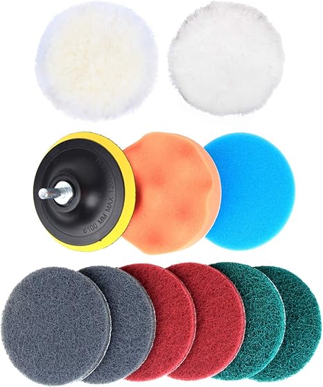 Amazon Wilteexs ポリッシャーパッド カー発泡研磨パッドキット カーバッファポリッシャーサンディングワックスがけシーリング釉薬バフ研磨スポンジパッド 電動ドリル 洗車 台所掃除 家具 お風呂 直径10cm Diy 工具 ガーデン