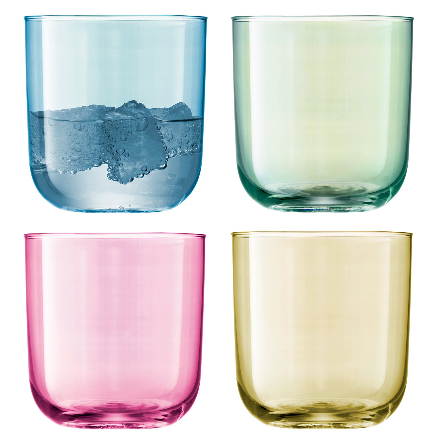 LSA Polka Tumbler 420ml Pastel Assorted | Set of 4 | Hand Painted Glassware | PZ01