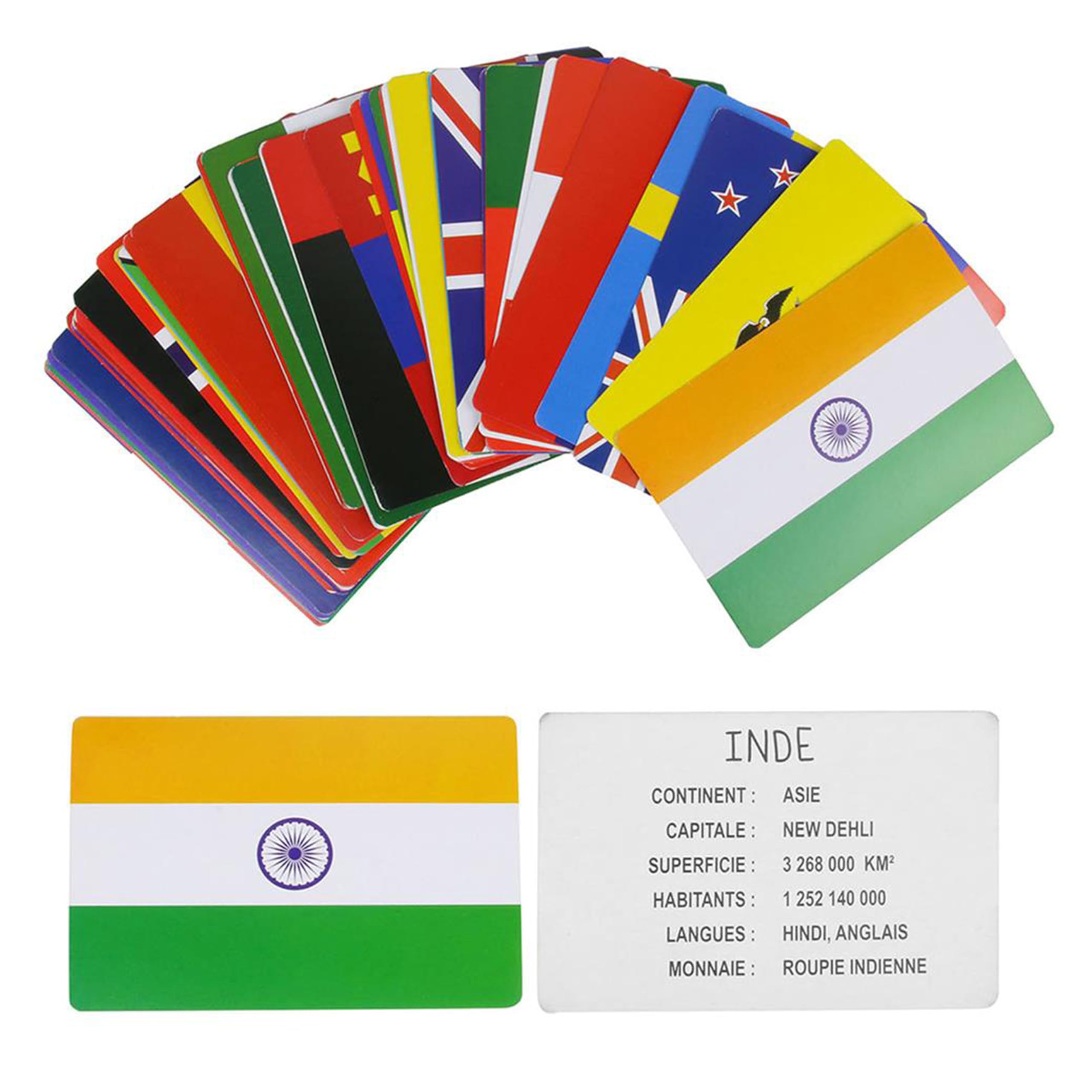 Jeux 2 Momes EA5032 - CMEA5032 Educational Cards - Country and Flag Design