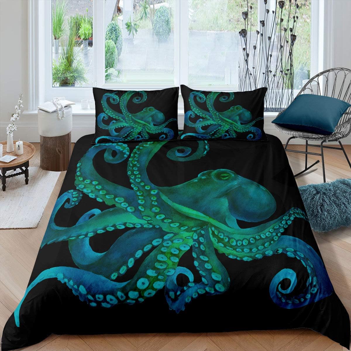 Erosebridal Octopus Bedding Set Sealife Duvet Cover Ocean