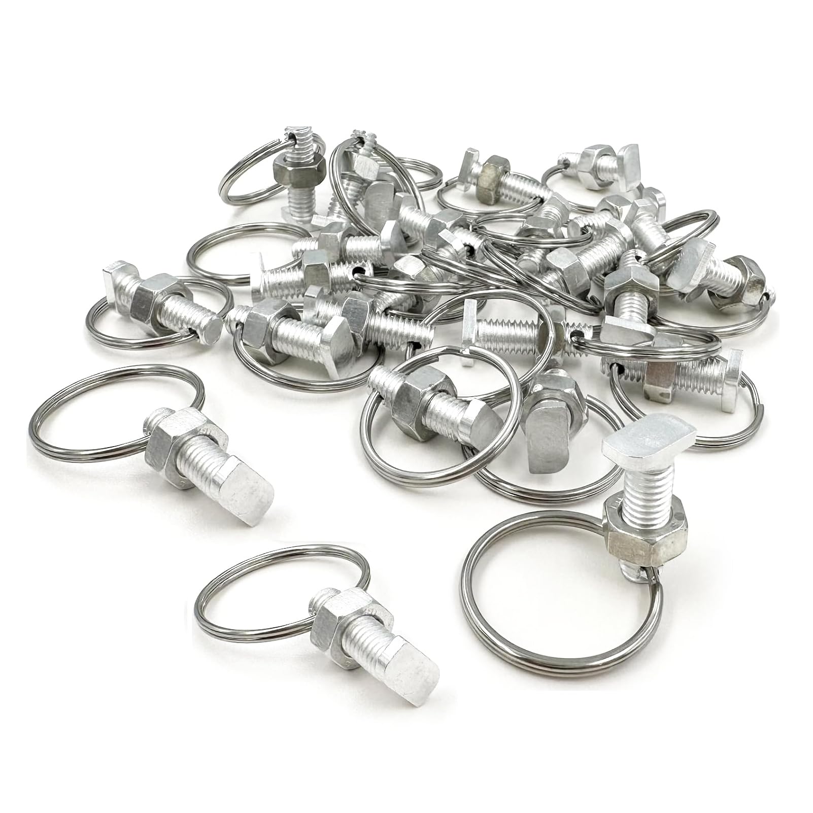 20pcs Greenhouse Screws and Rings Hammer Head Screws with Nuts and Ring Eye for Climbing Plants Building Greenhouse