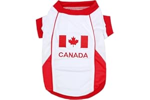 Parisian Pet Dog Jersey - Embroidered “ Canada “ Breathable Mesh Fabric Dog Sports Costume - Football, and Olympic Sportswear Pet Clothes - Lightweight Dog Jerseys for Large Dogs - 3XL