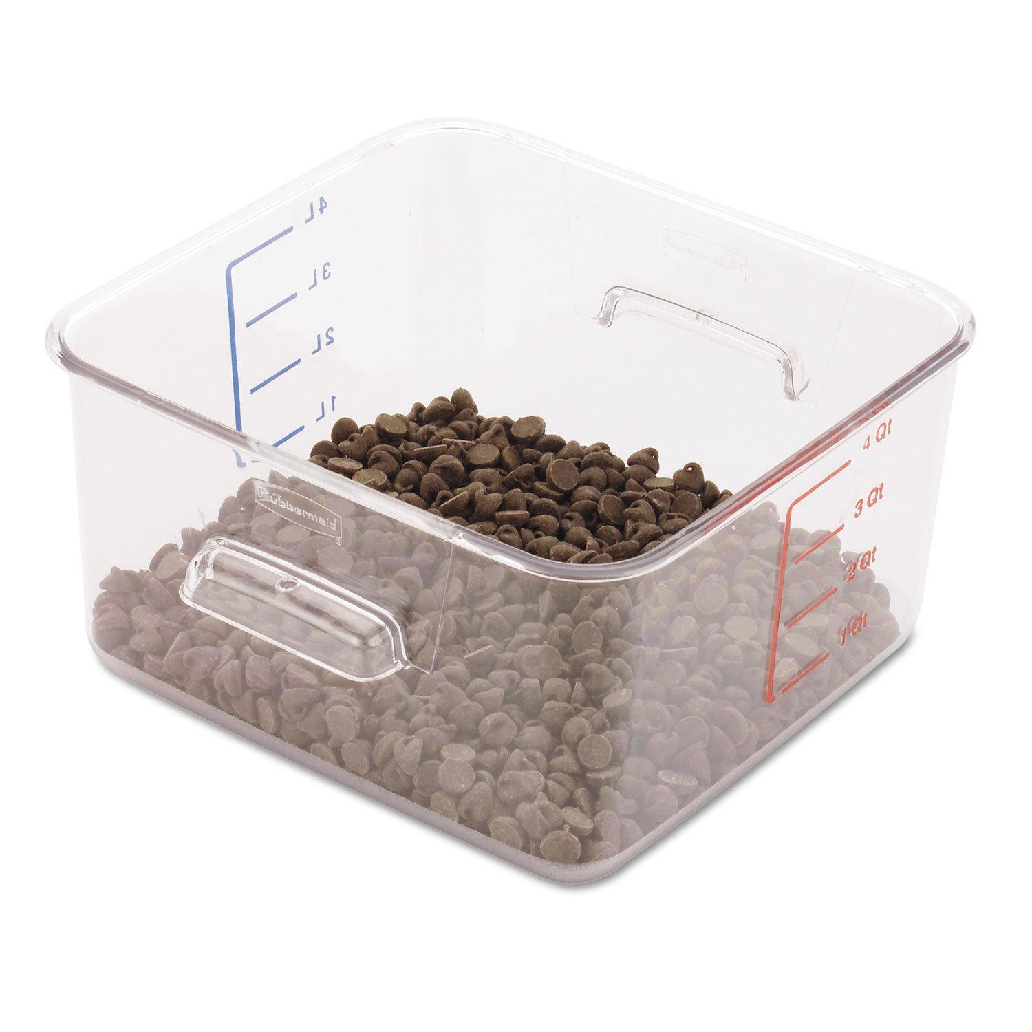 Photo 1 of Rubbermaid Commercial Products, Space Saving Square Food Storage Container, 4 Quart, Clear, for Kitchen/Sous Vide/Meal Prep