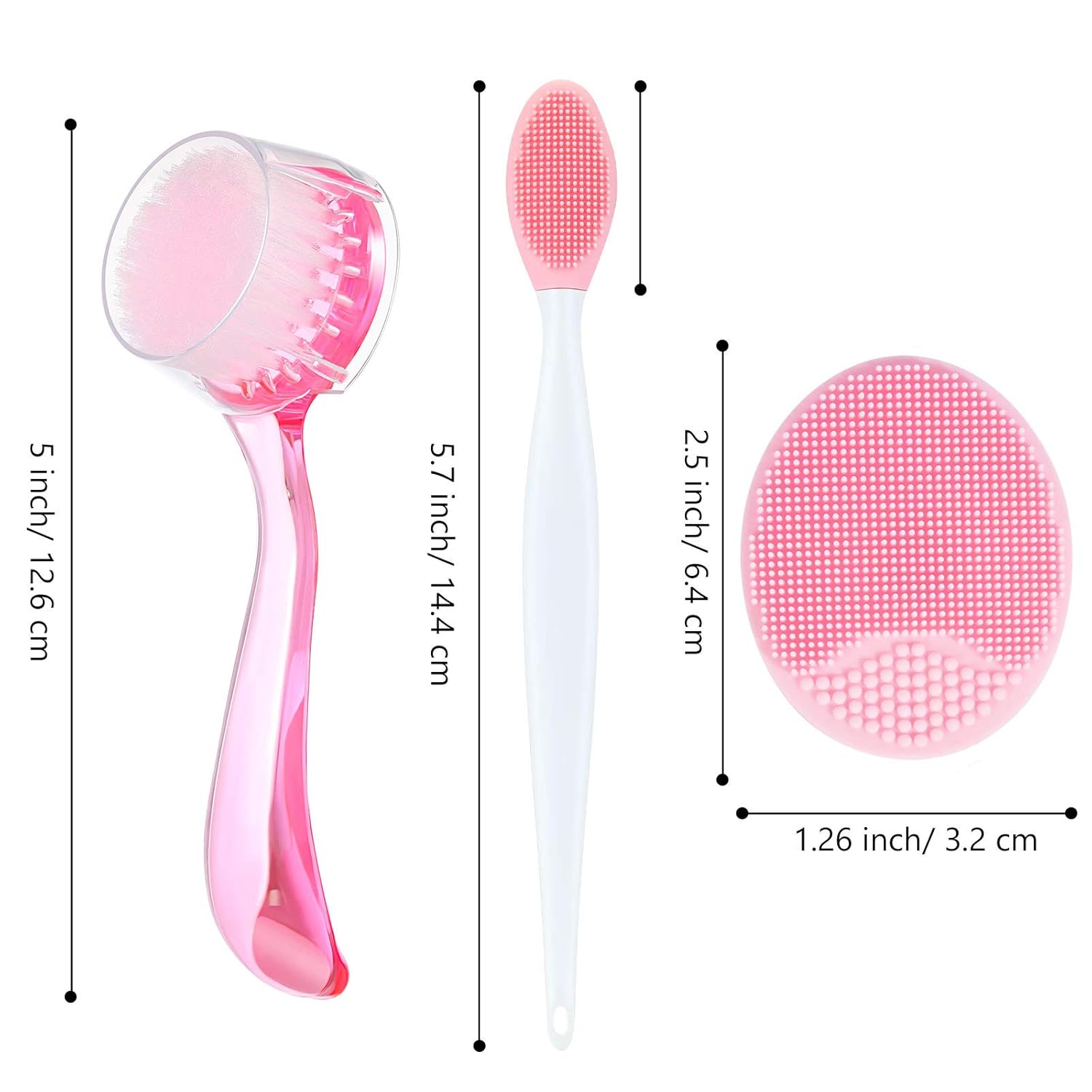 6 Pieces Facial Lips Cleansing Brush Set 2 Pieces Soft Silicone Face Scrubbers 2 Pieces Lips Scrub Silicone Exfoliating Brush 2 Pieces Facial Soft Bristle Exfoliator Cleaner Brush for Makeup Skincare: Beauty