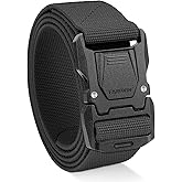 FAIRWIN Tactical Belt Men, 1.5" Stretch Nylon Web Military Hiking Rigger Work Belts with Quick-Release Seatbelt Buckle