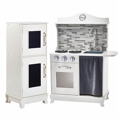 Teamson Design Kids Sunday Brunch Wooden Play Kitchen with Black Board