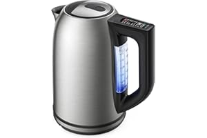 Paris Rhône Electric Kettle, Tea Kettle with 6 Temperature Settings, 1.7L Cordless Hot Water Boiler Heater, Strix Thermostat, Touch Control, Auto-Shutoff/Boil-Dry Protection, Keep Warm, LED Indicator