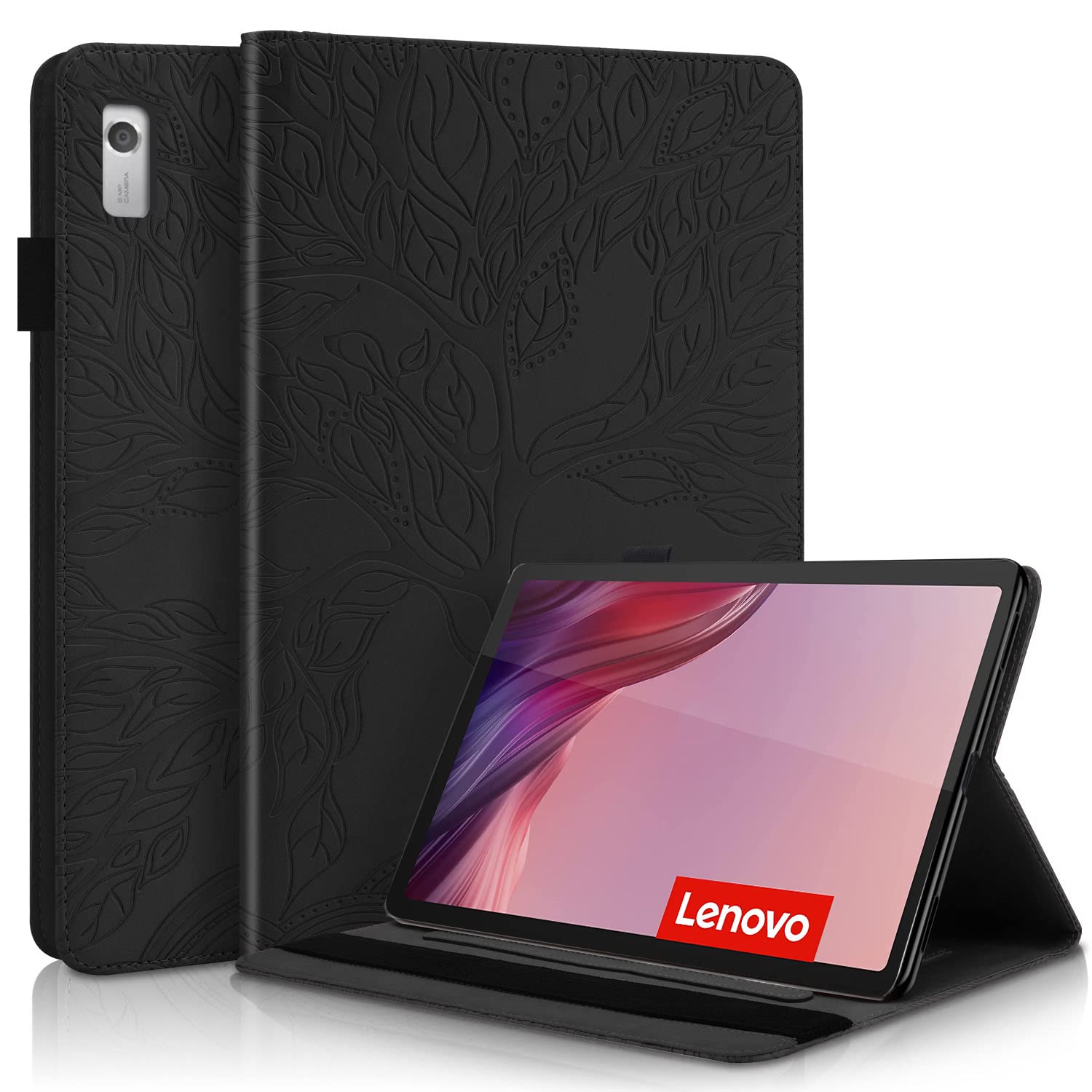 Succtopy Case for Lenovo Tab M9 HD 9 Inch 2023 TB-310FU Folio Flip Wallet PU Leather Cover with Pen Holder Protective Tablet Case with Stand Function for Lenovo Tab M9 HD 2023 Black — image 1
