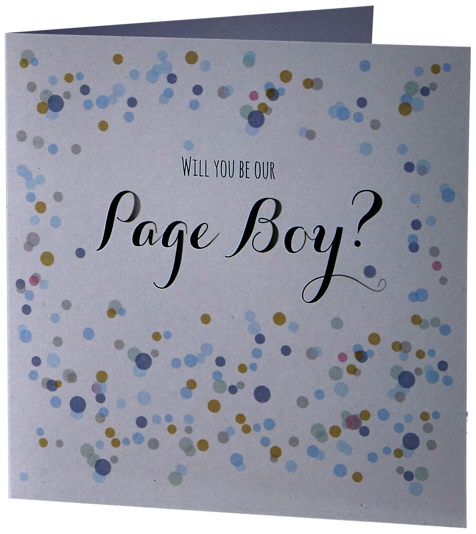 Claire Giles Greeting Cards, Wedding Card, Will you be our Page Boy? Dots design Wedding Congratulations Greeting Card
