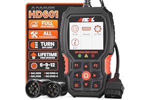 ANCEL HD601 Heavy Duty Truck Scanner, 2-in-1 Truck & Car Check Engine Code Reader, All System Diesel Diagnostic Scan Tool Fit