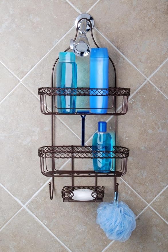 Totally Bath Vertical Fit Shower Caddy, Oil Rubbed Bronze Finish