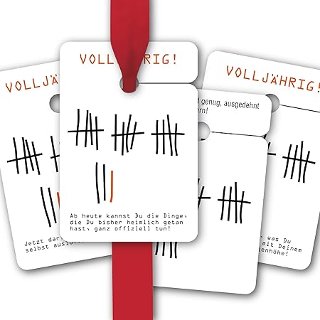 Geburtstags Geschenk Anhänger, Papieranhänger, Geschenk Karten (8Stk) universal Etiketten zur 18. und 20. Geburtstag: Volljäh