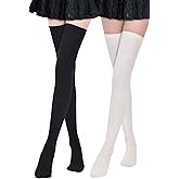 Kayhoma Extra Long Cotton Thigh High Socks Over the Knee High Boot Stockings Cotton Leg Warmers