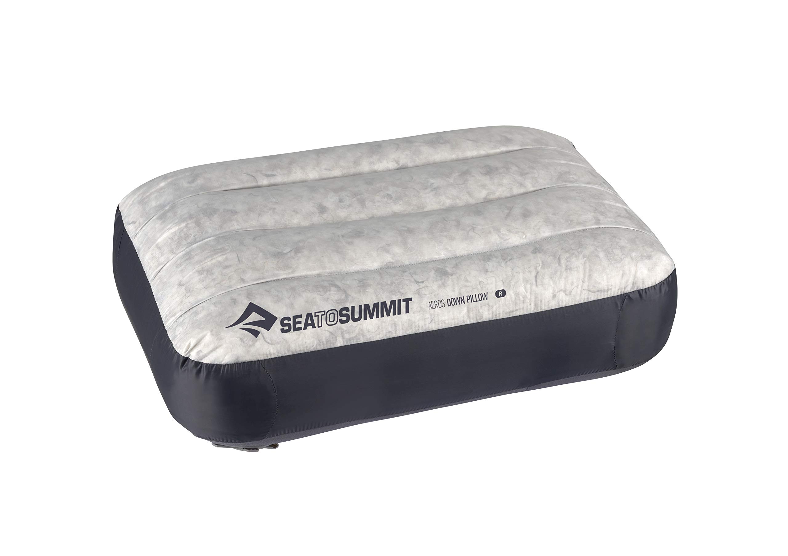 Sea to Summit - Aeros Down Pillow R - Ultralight Inflatable Travel Pillow - 10D Fabric - With Premium Down Cushion Top & Lock System - For Backpacking & Camping - 34 x 24 x 12cm - Grey - 70g