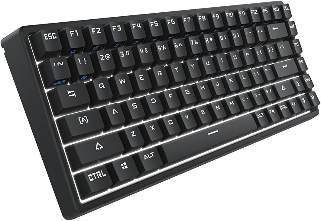 DREVO 84-Key Gramr Mechanical Keyboard with Backlit Mechanical Gaming Keyboard Blue Switch, Black