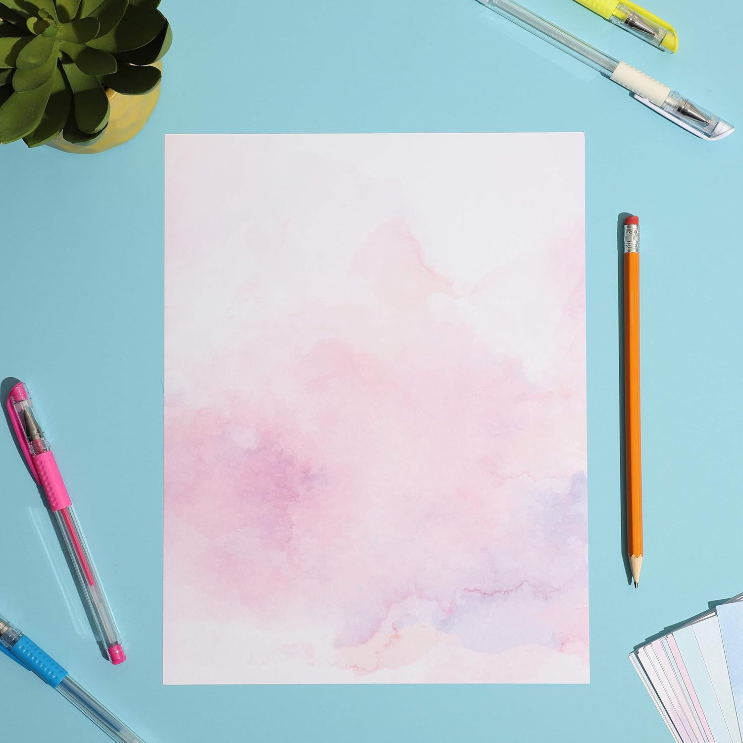 Watercolor Stationery Paper (8.5 x 11 Inches, 96 Sheets) : Office Products