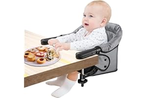 TOOGEL Baby Feeding Seat Hook on Chair Portable Table Clamping Chair with Storage Pocket, High Load Design for Home and Travel Use
