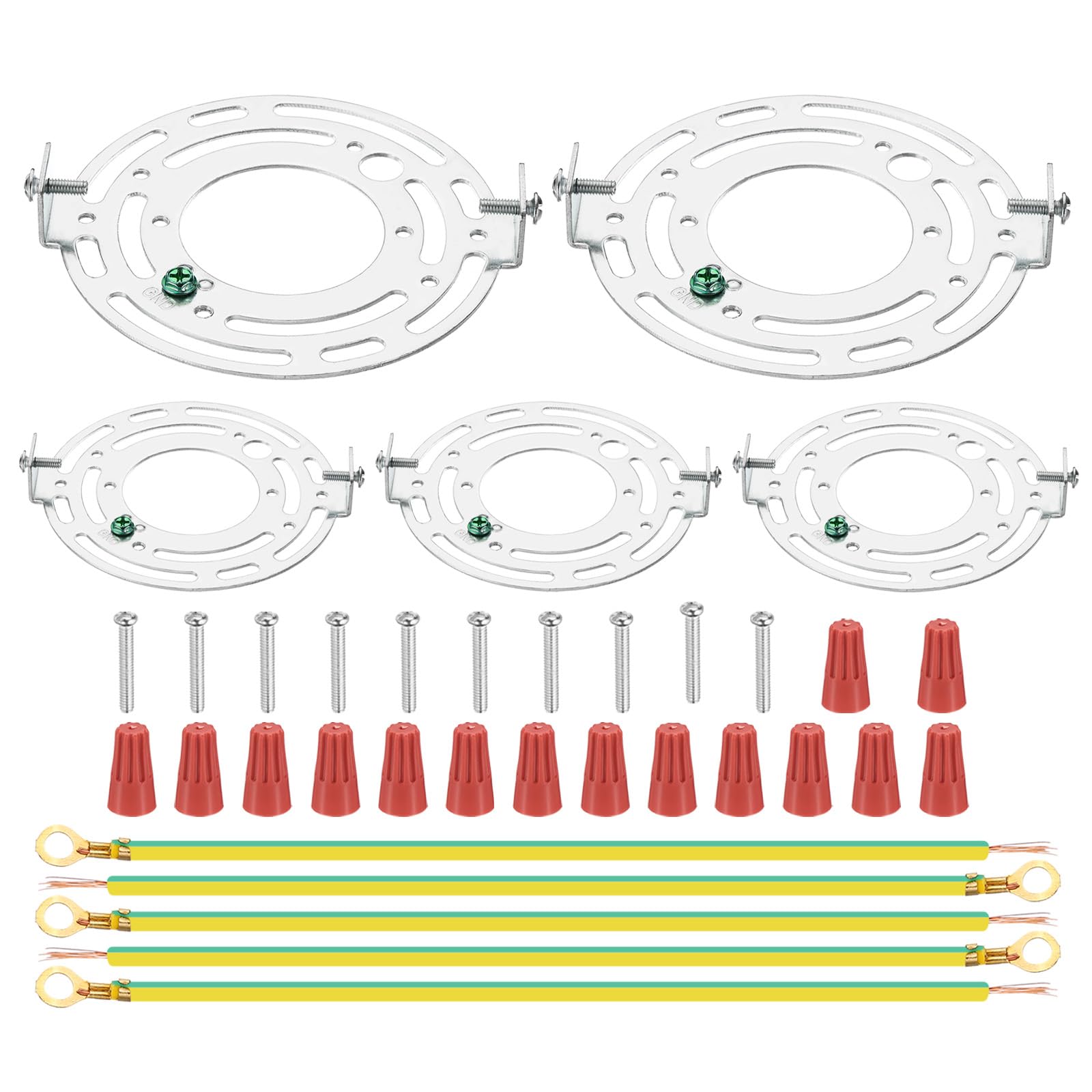 PATIKIL 110mm (4.33") Universal Light Fixture Mounting Bracket Kit, 5 Set Light Crossbar Round Ceiling Plate with Screw for Wall Light Ceiling Light Pendant Chandelier