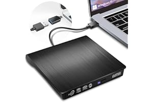 YOTUO External DVD Drive, Portable USB 3.0 CD +/-RW Drive DVD Player for ROM Rewriter Burner for Laptop Desktop, Compatible with Windows 7/8/10/11 Mac MacBook Pro/Air… (DVD Burner)