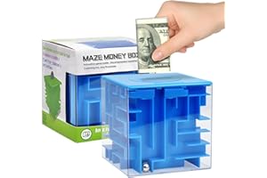BOXVERIA Money Maze Puzzle Boxes Blue, Money Gift Boxes for Cash Pop Up, Money Puzzle Box for Cash Gift Kids Adults