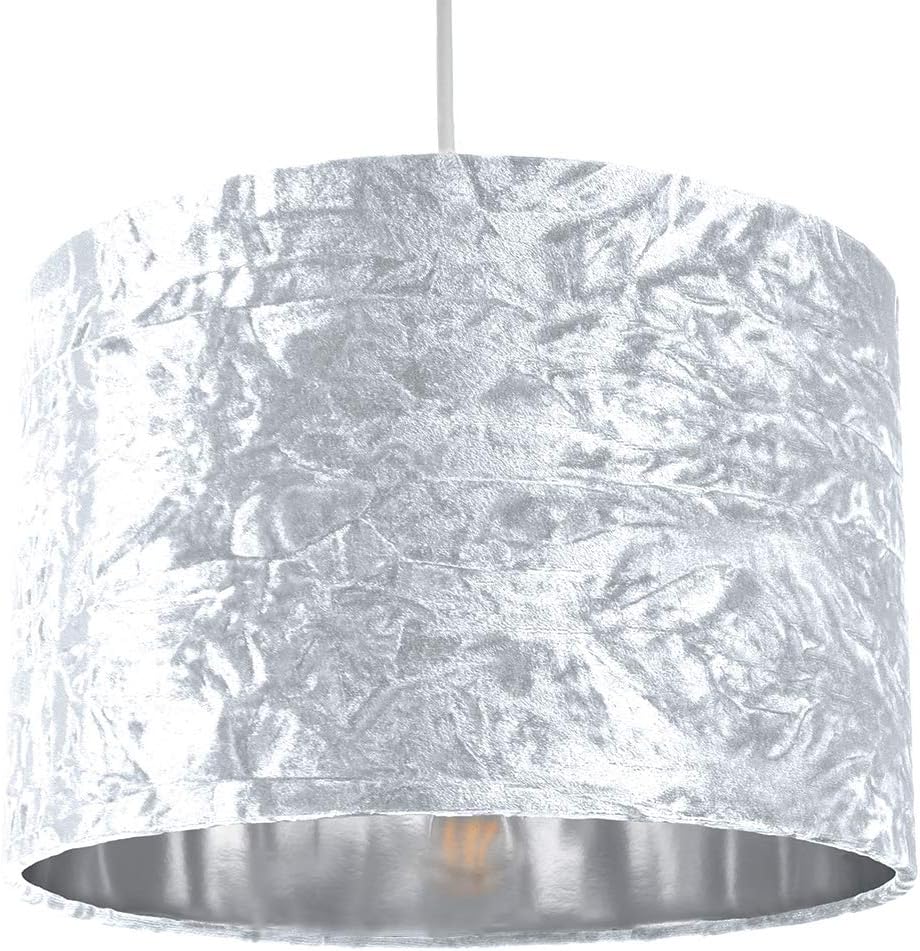 silver crushed velvet table lamp