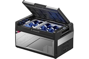 BougeRV 12 Volt Portable Refrigerator, 41 Quart Rocky V2.0 Dual Zone Car Fridge Freezer with APP Control, Compressor Cooler 12/24V DC, 110~240V AC for Overlanding, Camping, Travel, RV, Truck