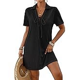 Bsubseach Swimsuit Coverup for Women 2026 Terry Cloth Swim Cover Up Drawstring Robes Casual Swim Suit Beach Dress