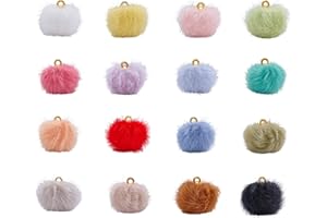 LEGENTLISUR 80Pcs Plush Pompom Charms for Jewelry Making Fabric Metallic 20 Colors Pompoms Earrings Charms DIY Colorful Ball 