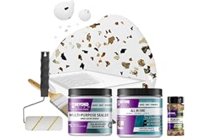 Beyond Paint Oxford Bronze Flecks Countertop Makeover Kit with Paint, Sealer, Flecks, and Tools for Countertops, Bright White