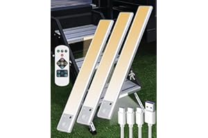 AlloTemlass Under Cabinet Motion Sensor Lights, 74 LED Rechargeable Dimmable Magnetic Lights with 3 Color, Wireless Closet Light with Remote for Kitchen, Pantry, Stair, RV Step, Trailer, Camper-3Pack