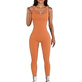 YIOIOIO Women Workout Seamless Jumpsuit Yoga Ribbed Bodycon One Piece Tank Top Leggings Romper
