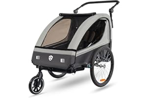 Veelar TIGGO VS Suspension Bike Trailer & Stroller 2 in 1 Double Seat for Toddlers, Kids, Child Bicycle Carrier Jogger
