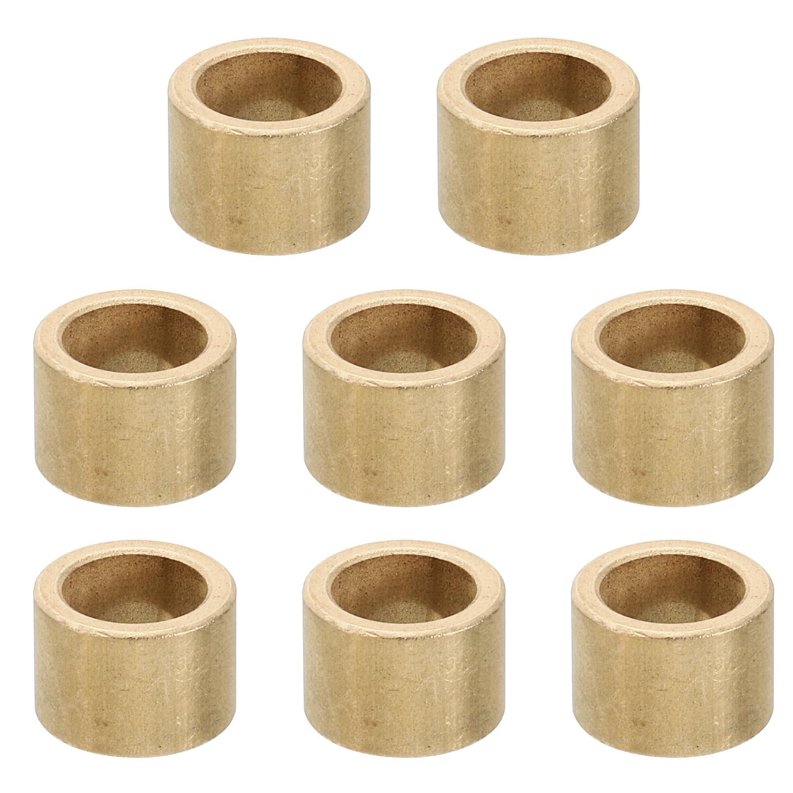 PATIKIL M10 Brass Spacers, 8 Pcs Metal Spacer Brass 10mm ID x 14mm OD x 10mm L Brass Spacers Screw Standoff for 3/8 Inch or M10 Screw