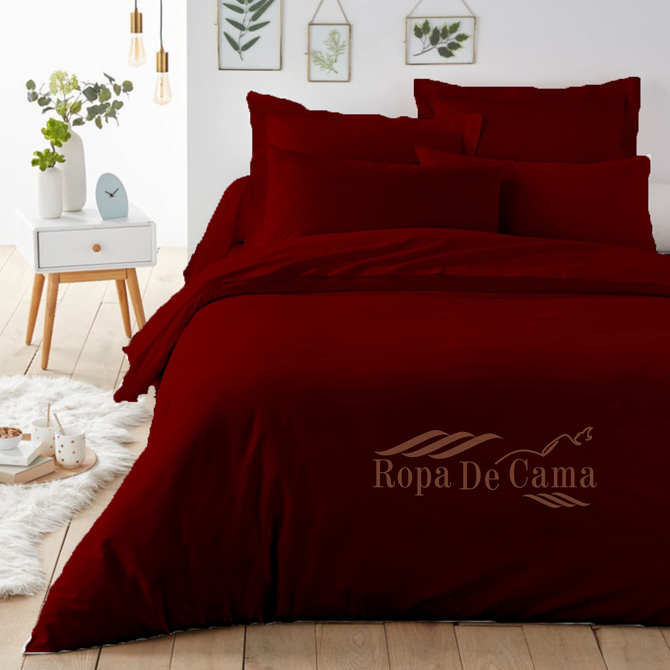 Ropa De Cama 1000 Thread Count Cotton Hotel Quality 3 PC Duvet Cover Set 100% Long Staple Egyptian Cotton In UK Emperor Burgundy Color