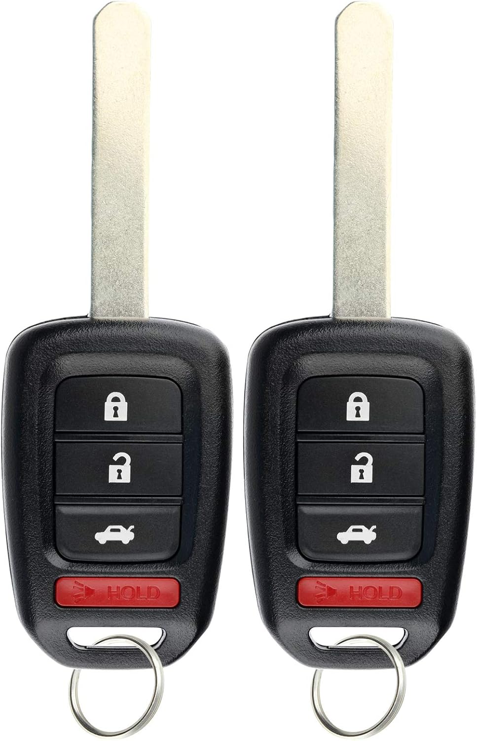 KeylessOption Keyless Entry Remote Fob Uncut Car Key for Honda Accord 16-17 Civic 16-19 (Pack of 2)
