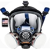 Full Face Organic Vapor, Chemical, & Particulate Respirator - 1 Year Full Manufacturer Warranty - Reusable Eye Protection Mas