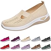 EURO JOY Orthopedic Walking Shoes for Women,2025 New Orthowalkway Womens Shoes,Woven Orthopedic Breathable Walking Sneaker Non-Slip Arch Support Slip on Shoes