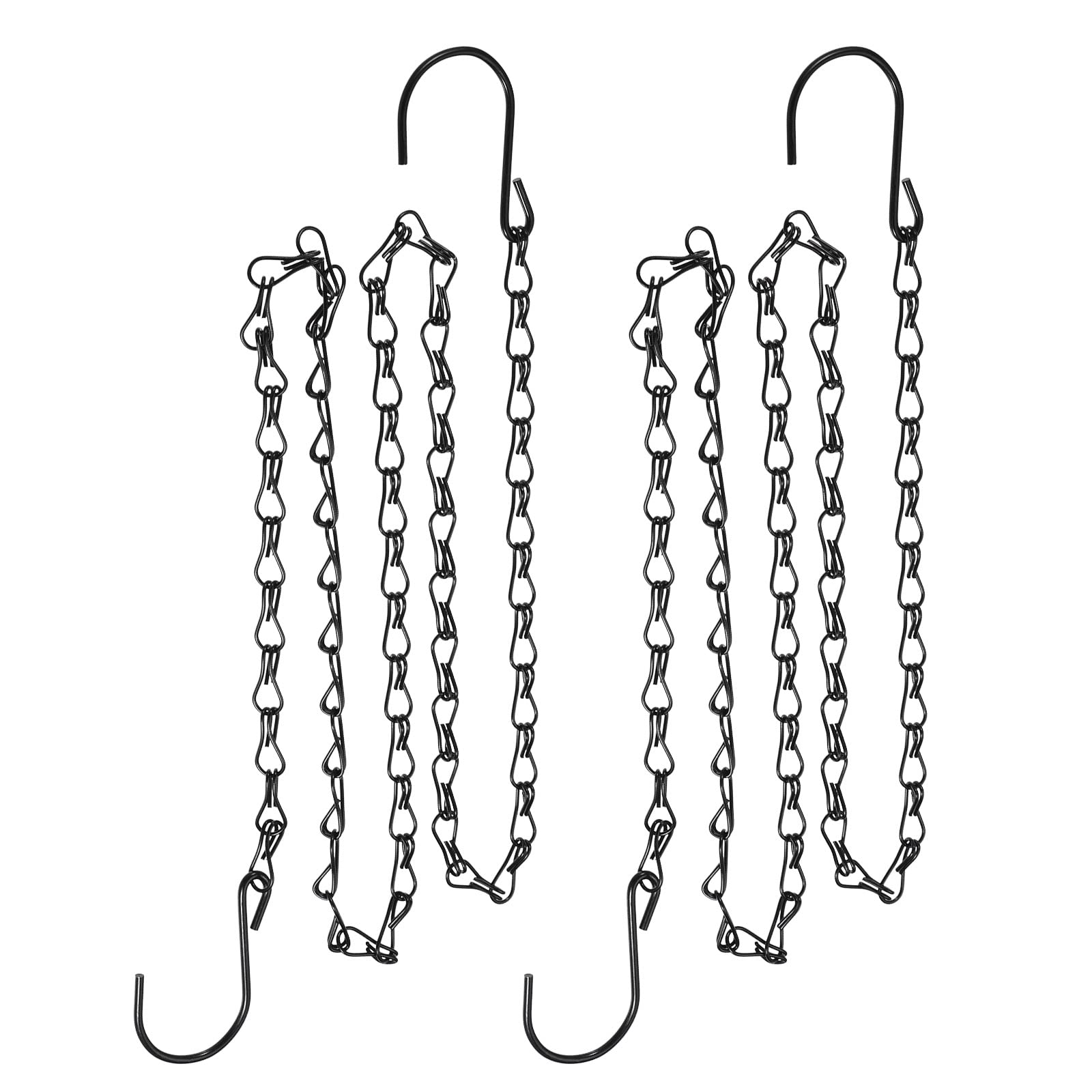 YOKIVE 2 Pcs Hanging Chains, Extension Link with Double S Shaped Hook, Great for Flower Pots, Plant Basket, Lantern, Ornament (Black, 47.24-Inch)