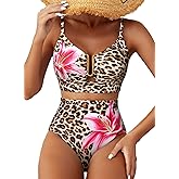 Herseas Womens 2 Piece High Waisted U Wire Bikini Set Floral Print Swimsuit Crisscross Back Bathing Suit Beach Swimwear