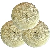 Wool Buffing Pad Kit 5" 3PCS 100% Natural Wool Car Auto Hook and Loop Grip Buffing Pad for Compound Cutting & Polishing for Car,Boats, Trucks and RVs Polishing Motorcycle Washing Machine