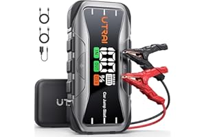UTRAI Car Battery Booster Jump Starter, 6000A Battery Booster Pack (up to All 12V Gas or 12L Diesel), 65W Fast Charge, DC160W