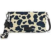 X Wrangler Cow Wallets for Women RFID Wristlet Wallets Bifold Large Capacity Western Wallet with Crossbody Strap