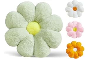 Ailive 17.7In Cute Green Daisy Flower Shaped Kids Throw Pillow Flower Throw Pillow Floor Pillow Cushion Sunflower Pillow Decorative Pillow for Kids Teens Tweens Girls.