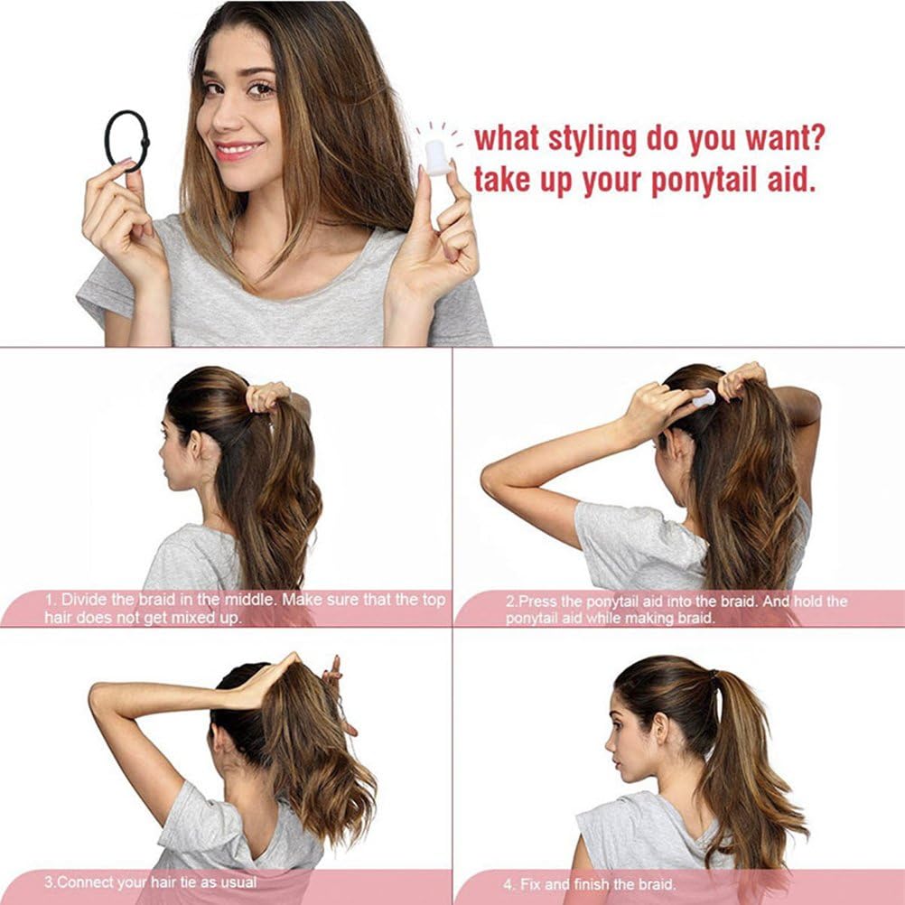 Ponytail Holder Hair Bump Insert Thick Hair Ties Crystal
