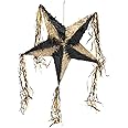 Auihiay Black Gold Star Pinata, Foldable Pinata for Boys and Girls, Fashion Star Pinatas for New Year, Birthday Party, Anniversary, Baby Shower, Mexican Taco Party