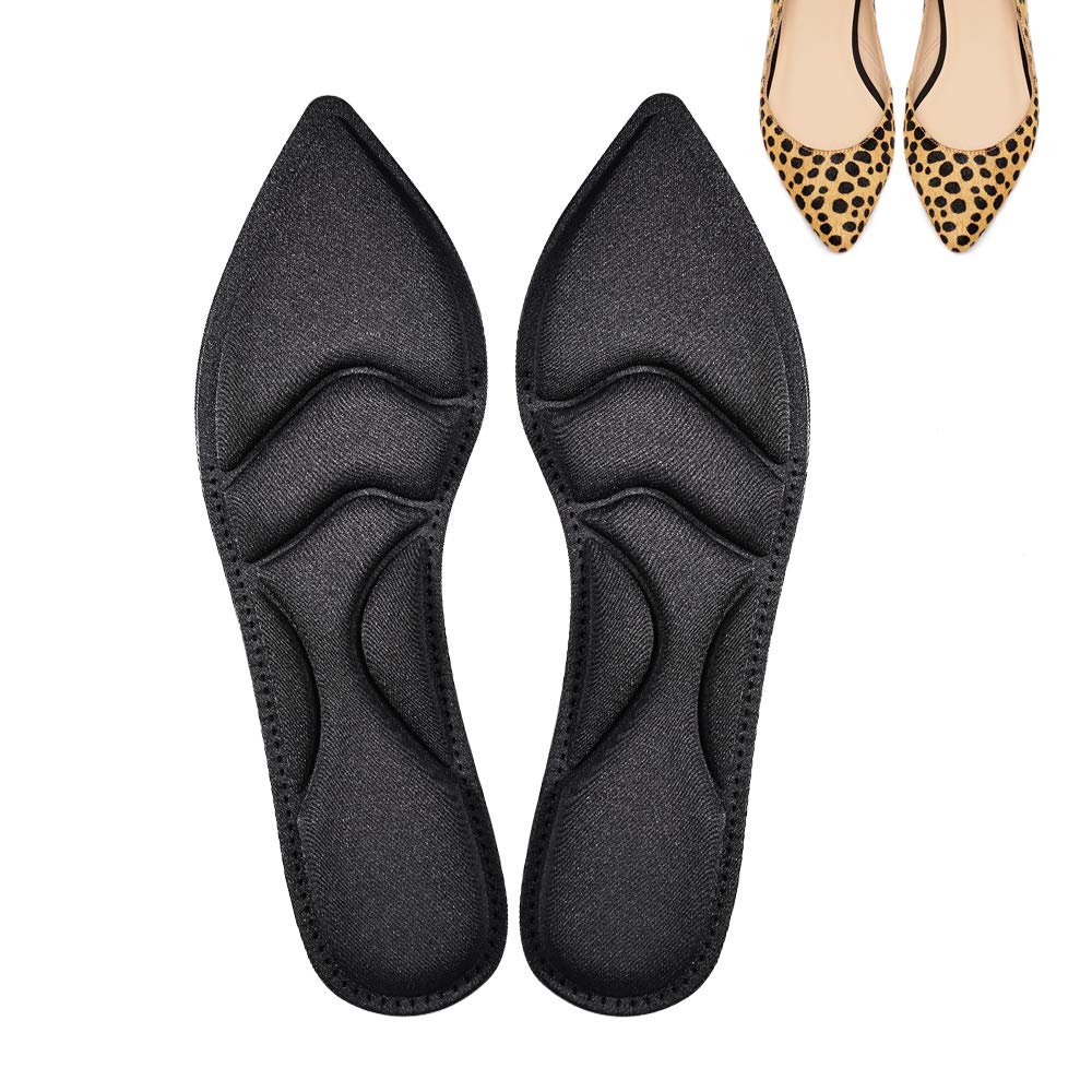 Photo 1 of Shoe Insoles Women, Arch Support Insoles Breathable, New Material, 5D Sponge Barefoot Comfort Insoles and High Heel Inserts (Black) (4 Pack)