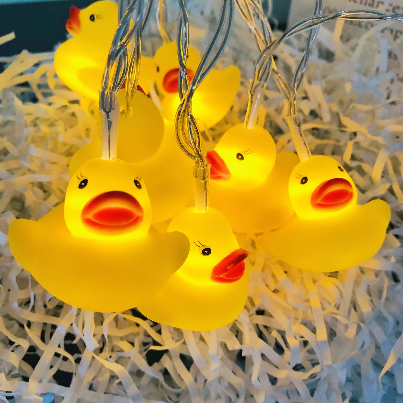 Cute Animal String Lights Copper Wire Led Duck Lamp 10LED Indoor Battery Operated Fairy Lights Festival Lights for Bedroom Party Holiday Christmas Decorative Kid's Cognitive Toys (Duck, 5.4FT/10LED)
