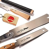 Set of 2 - Ryoba Japanese Pull Saw 9.5 Inch and Flush Cut Saw 6 Inch – Woodworking Tools Ryoba Table Saw – Steel Blades and W